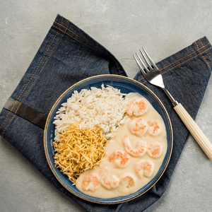 Camarão ao Requeijão Catupiry com Arroz e Batata Palha - 400g